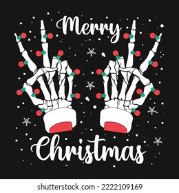 Skeleton Hand Christmas Light Vector