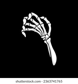 Skeleton hand gesture, isolated vector skeletal arm, stripped of flesh and muscle, reveals the intricate structure of bones, joints, and delicate phalanges, a testament to the human body complexity