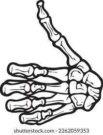 Skeleton Hand Gesture Thumb Up. OK gesture.