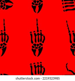 skeleton hand gestures, seamless pattern, vector illustration