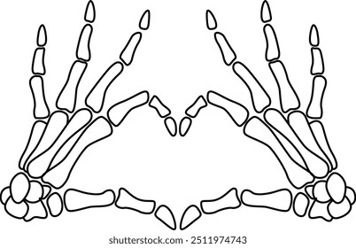 Corazón de mano esqueleto Gráficos de Vector EP digitales Archivo