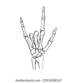 Skeleton Hand Heavy Metal, Suitable for tattoos, stickers and t shirt designs