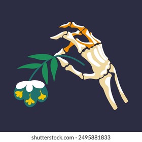 Skeleton Hand Holding a flower