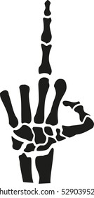Skeleton hand with middle finger