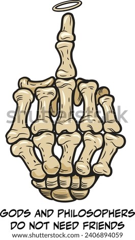 Skeleton hand with middle finger