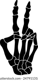 Skeleton Hand Peace Sign Digital EPs Vector graphics File