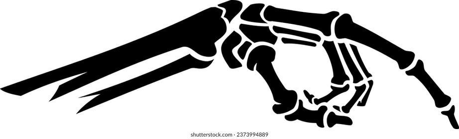 Skeleton Hand Pointing, Halloween Silhouette Object