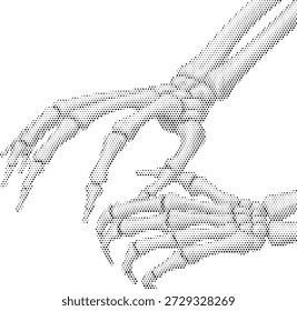 Esqueleto mano alcanzando para el horror halloween y anatomía muerte temas de diseño