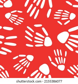 Skeleton hand seamless pattern. bones pattern. Design for Halloween and day of the Dead