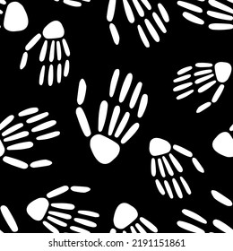 Skeleton hand seamless pattern. bones pattern. Design for Halloween and day of the Dead