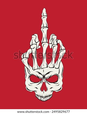 Skeleton Hand Showing Middle Finger Vector