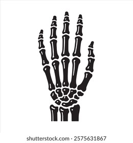 Skeleton Hand silhouette white background
