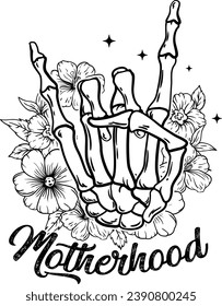 Skeleton hand-drawn, Rocking motherhood, Motherhood, Funny motherhood skull, Mom Life, Mom, Skeleton Hand