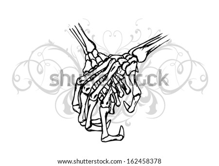 Skeleton Hands Holding Vector de stock (libre de regalías)162458378