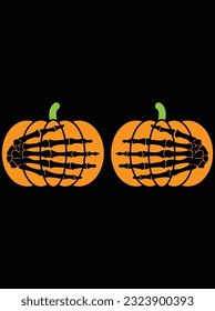 Skeleton Hands Holding Pumpkins vector art design, eps file. design file for t-shirt. SVG, EPS cuttable design file svg