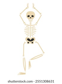 skeleton with hands up isolated design