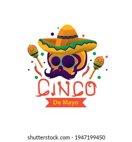 Skelettmütze für Cinco de Mayo-Design, Vektorgrafik
