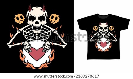 Skeleton hate love tshirt design concepts