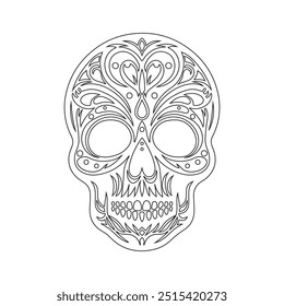 skeleton head art for drawing page