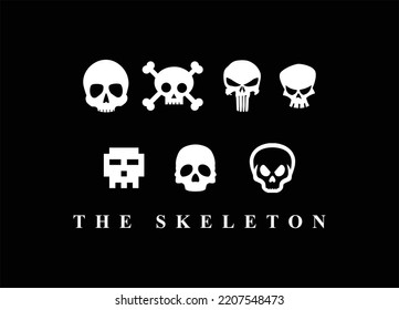 skeleton head icon design . illustrator vector file.