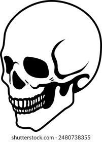 Skeleton head icon design vector in black color.