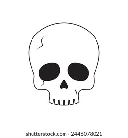 skeleton head icon vector template illustration logo design