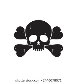 skeleton head icon vector template illustration logo design