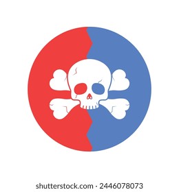 skeleton head icon vector template illustration logo design