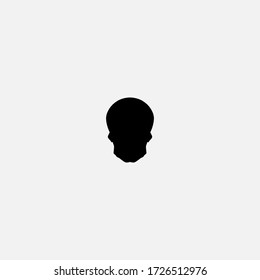 skeleton head icon.skeleton head vector on gray background