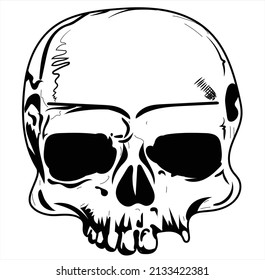
diseño de ilustración de vector de cabeza de esqueleto