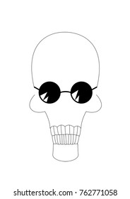 Skeleton head vector illustration isolated