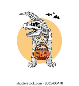 skeleton helloween saurus vector illustration design