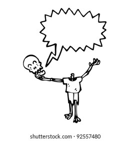 skeleton holding own head cartoon