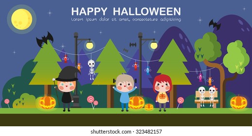 Skeleton with human background for Halloween Party.