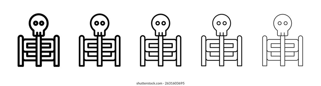 Skeleton icon in black. Vector illustration for graphic design