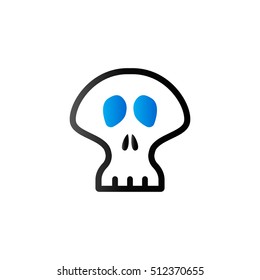 Skeleton icon in duo tone color. Skull Halloween decoration