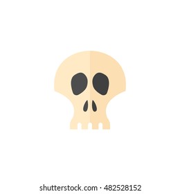 Skeleton icon in flat color style. Skull Halloween accessories decoration