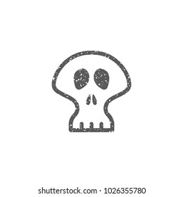 Skeleton icon in grunge texture. Vintage style vector illustration.