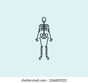 Skeleton icon line isolated on clean background. Skeleton icon concept drawing icon line in modern style. Vector illustration for your web mobile logo app UI design.