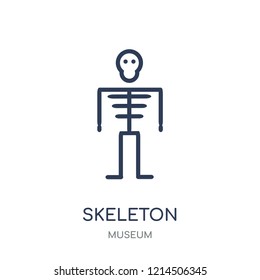 Skeleton icon. Skeleton linear symbol design from Museum collection. Simple outline element vector illustration on white background.