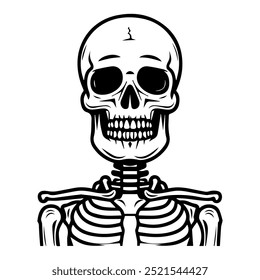 skeleton icon or modern line symbol. Vector line art and icon design with bold outline. Black and white Pixel Perfect minimalistic symbol isolated white background. Silhouette simple thin sign