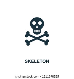 Skeleton icon. Premium style design from halloween collection. UX and UI. Pixel perfect skeleton icon. For web design, apps, software, printing usage.