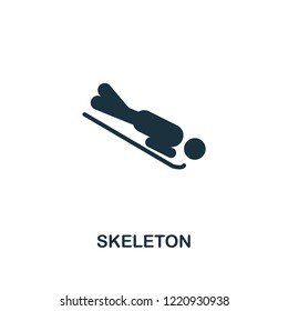 Skeleton icon. Premium style design from winter sports collection. UX and UI. Pixel perfect skeleton icon for web design, apps, software, printing usage.