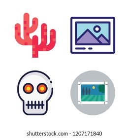 skeleton icon set. vector set about coral, skull and image icons set.
