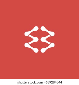 skeleton icon. sign design. red background