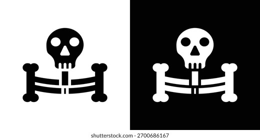 Skeleton icon silhouette collection in black and white flat solid versions for graphic designs