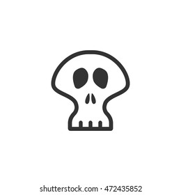 Skeleton icon in single color. Skull Halloween accessories decoration