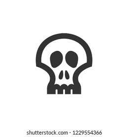 Skeleton icon in thick outline style. Black and white monochrome vector illustration.