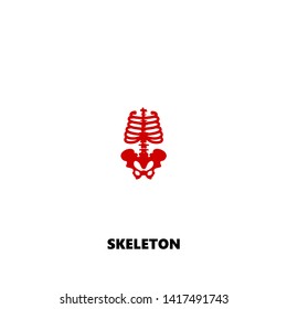skeleton icon. skeleton vector design. sign design. red color