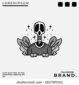 Skeleton illustration with hipster style. Vector graphics for t-shirt prints and other uses.